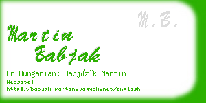 martin babjak business card